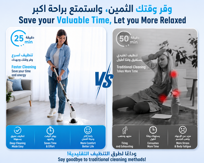 Cordless Electric Spin Scrubber - 9-in-1 Rechargeable Cleaning Brush  فرشاة تنضيف كهربائية لا سلكية