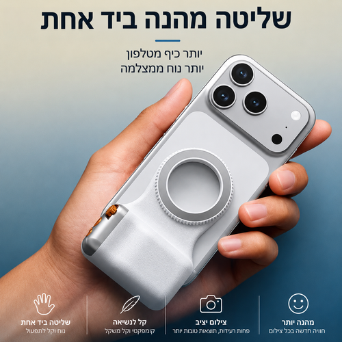 ידית צילום מגנטית עם שלט Bluetooth