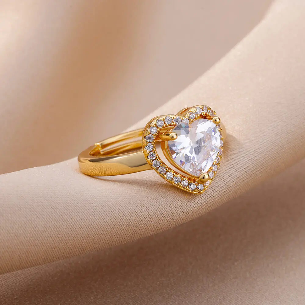 Gold Heart Love Ring