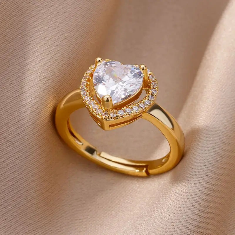 Gold Heart Love Ring