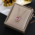 Rainbow Heart Pendant Necklace