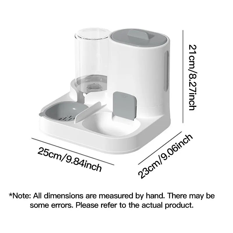 1-Pack Automatic Gravity-Fed Cat Water Dispenser & Feeder - Spill-Proof Large Capacity One-Piece Design,