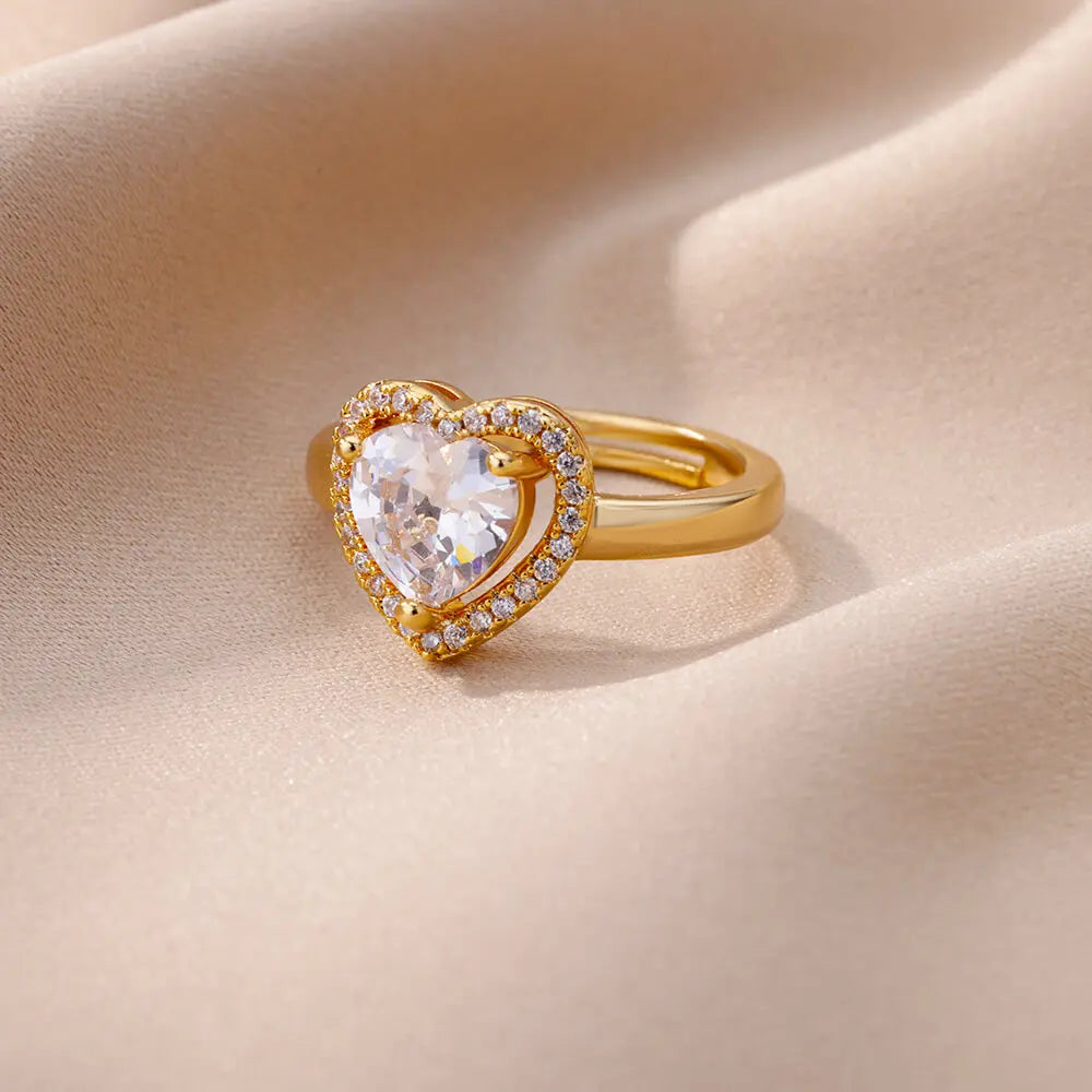 Gold Heart Love Ring